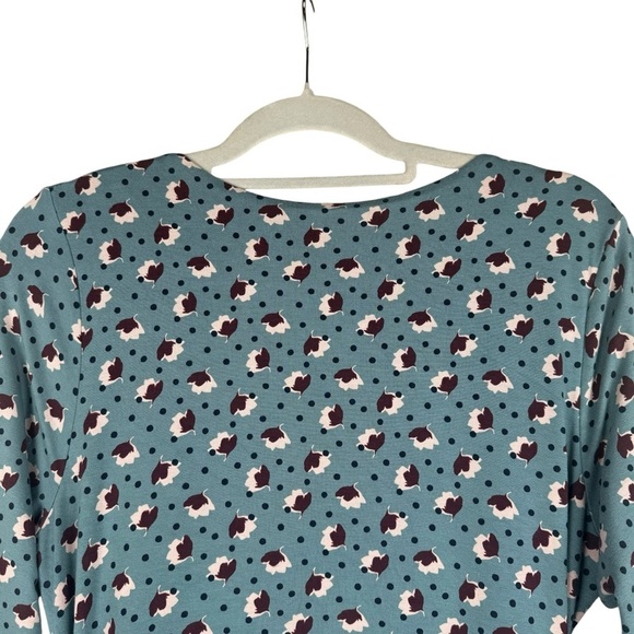 Boden Silvia Wrap Dress Size 10R Print Fall Pattern Midi Long sleeve Jersey - Picture 9 of 10